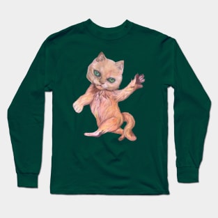 Playful Kitten with Green Eyes Long Sleeve T-Shirt